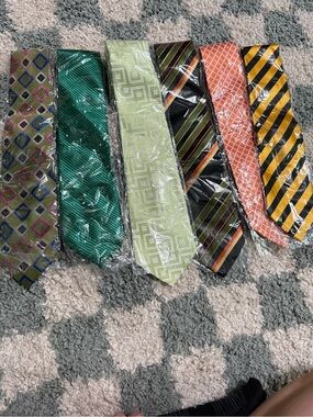 Kai Long 100% silk handmade bundle lot of 6 men’s neckties ties multicolor
